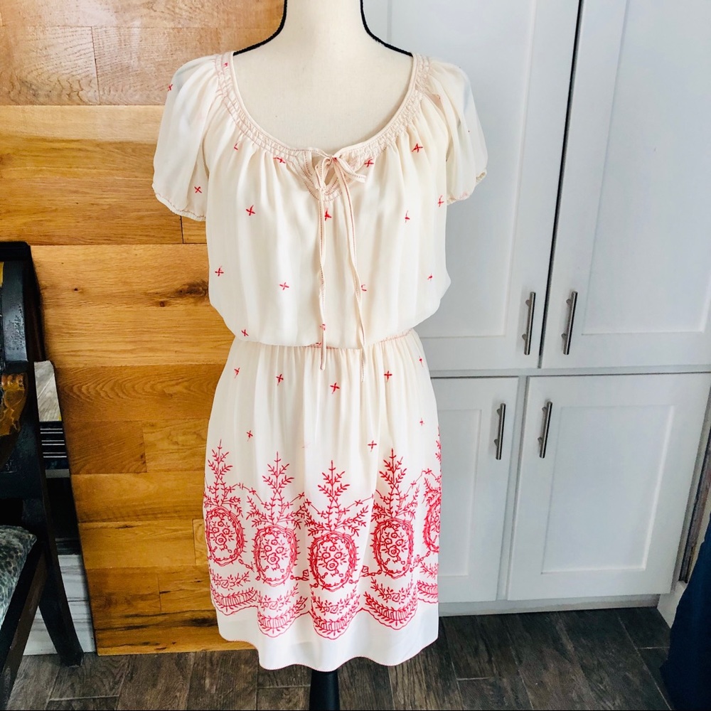 Max Studio Cream/Red Dress